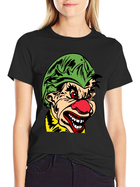 Creepy Clown Graphic T-Shirt - Black Cotton Tee