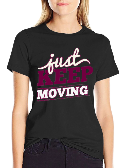 Just Keep Moving Graphic Tee - Black