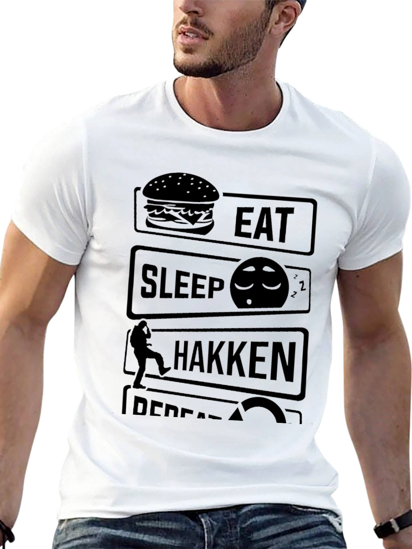 Eat Sleep Hakken Repeat Black T-Shirt
