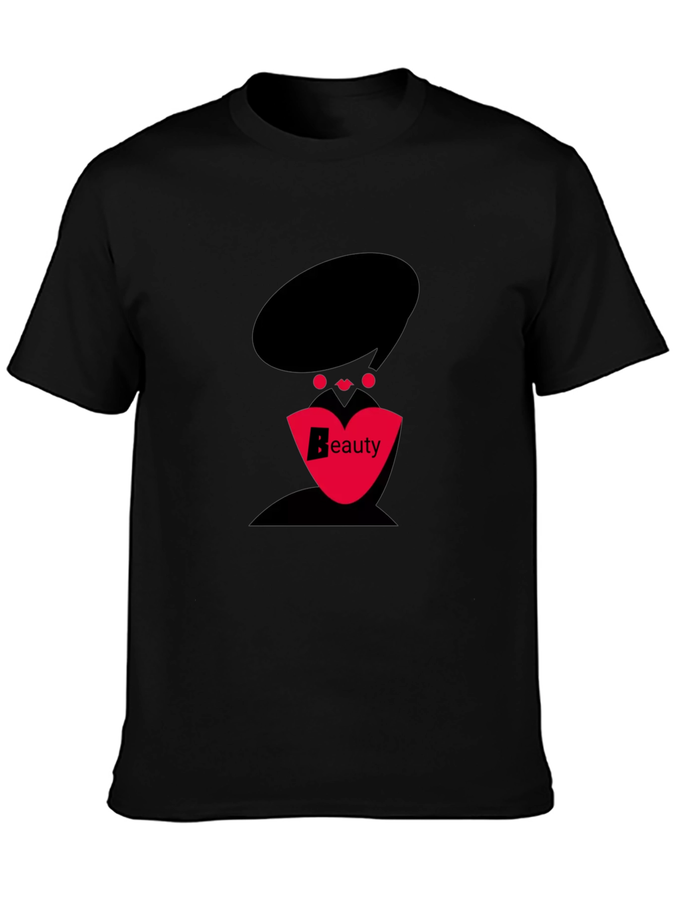 Stylish Black T-Shirt with Beauty Graphic Design