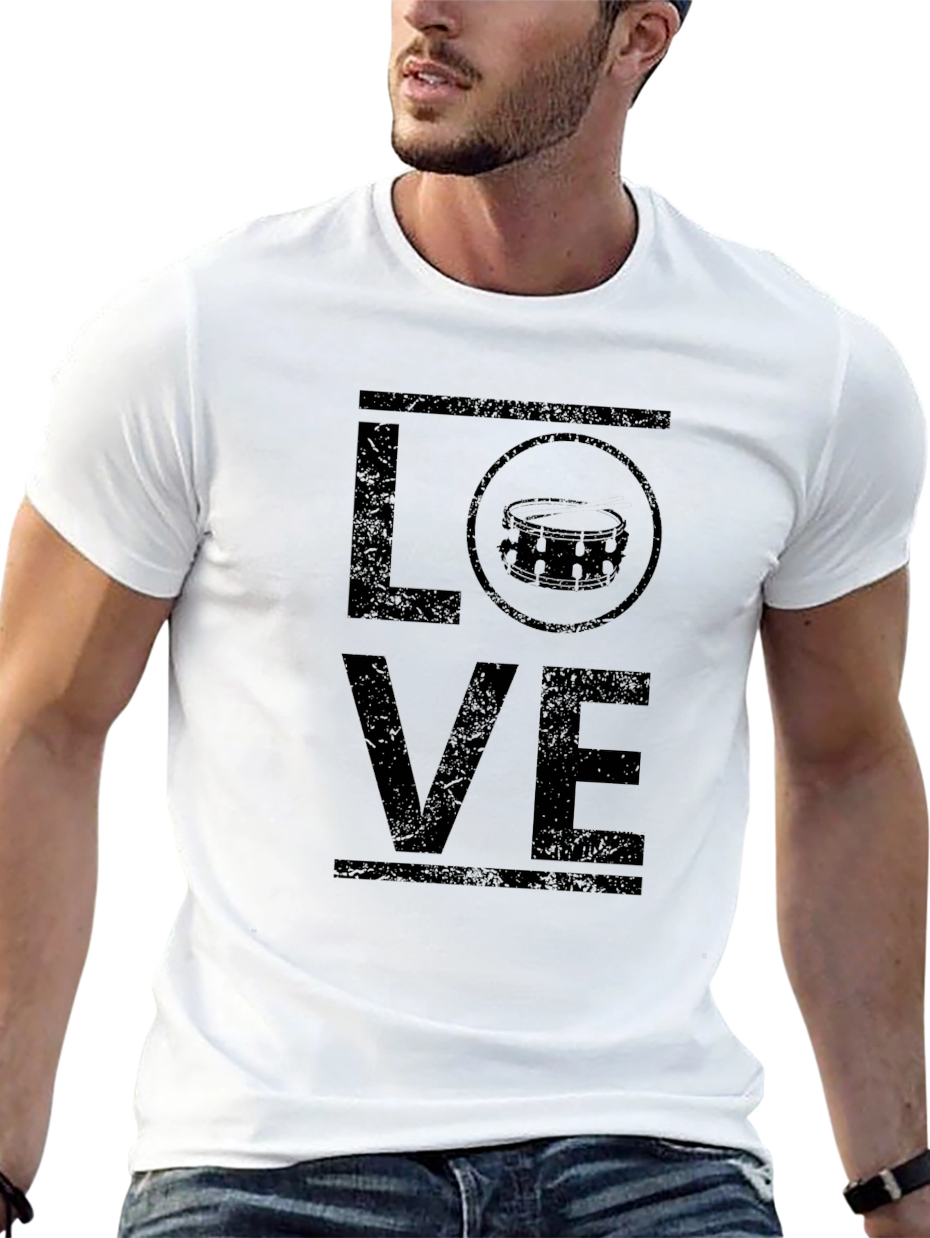 Love Drums Graphic Black T-Shirt