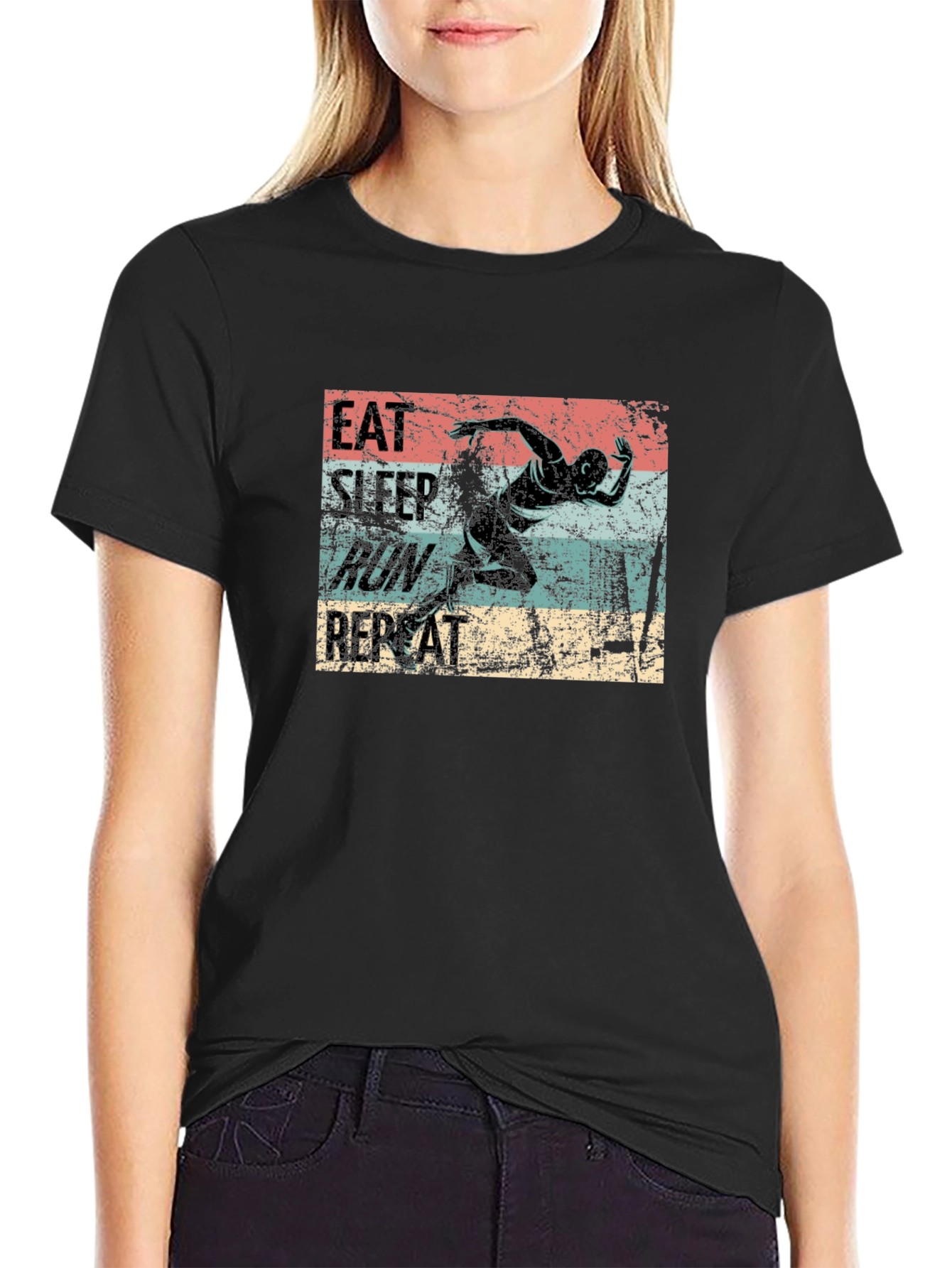 Eat Sleep Run Repeat Graphic T-Shirt