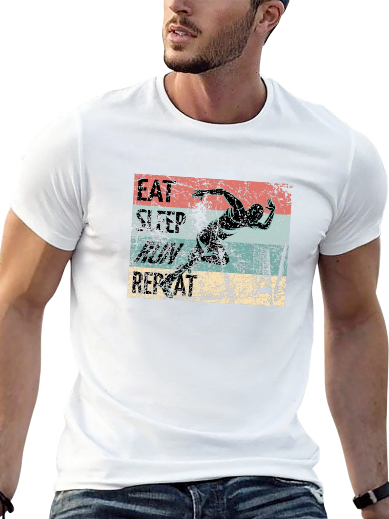 Eat Sleep Run Repeat Graphic T-Shirt