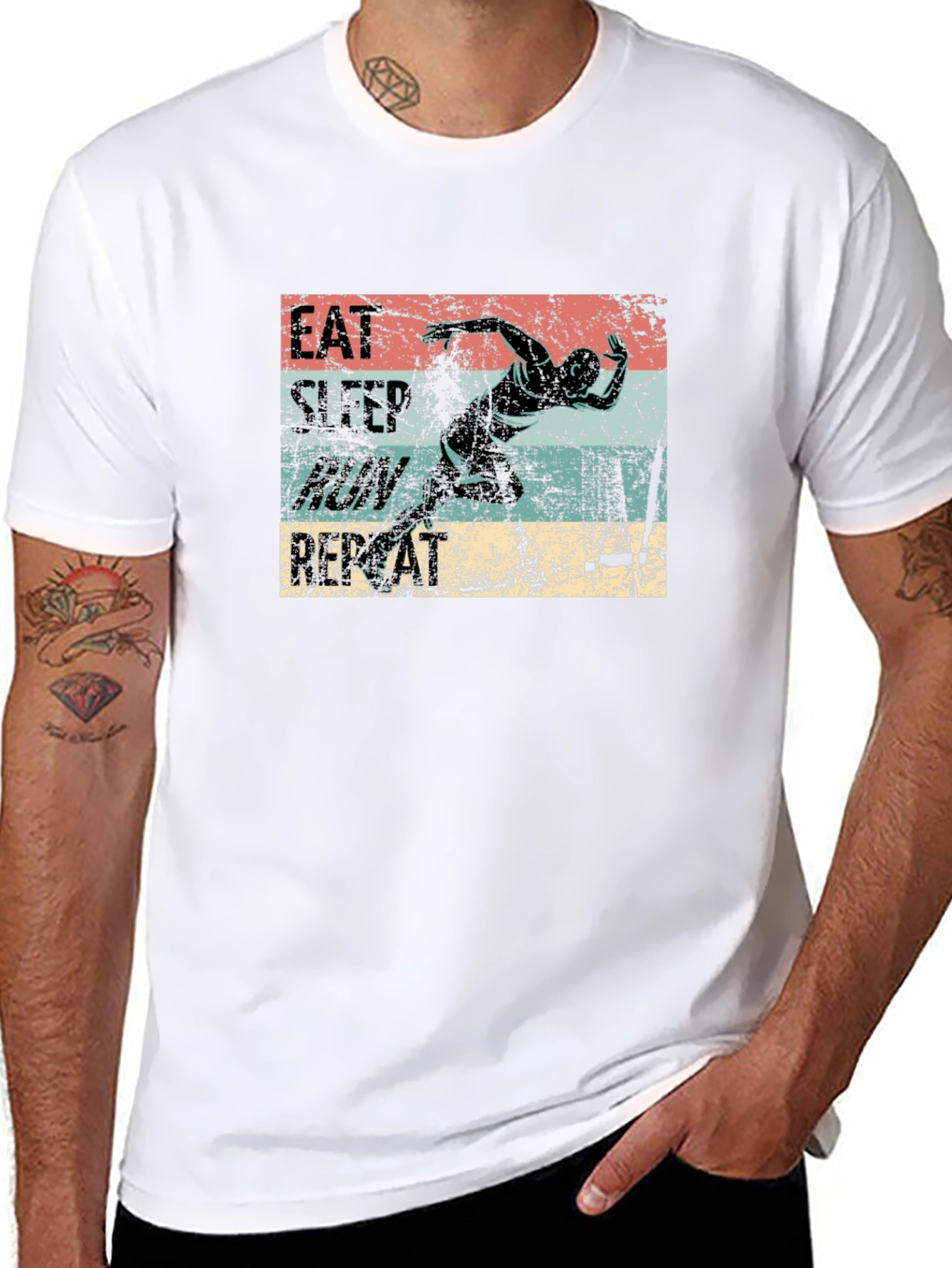 Eat Sleep Run Repeat Graphic T-Shirt
