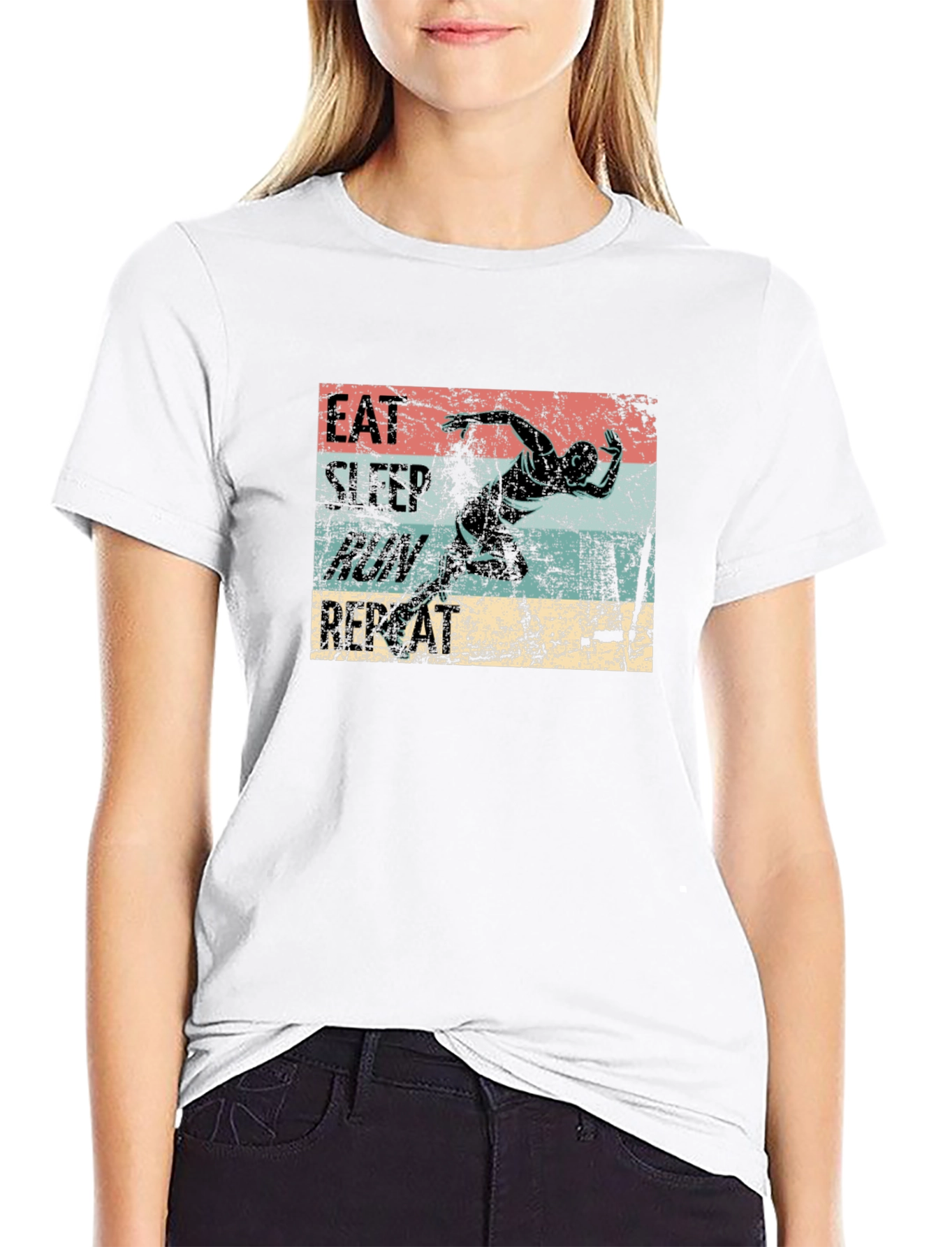 Eat Sleep Run Repeat Graphic T-Shirt