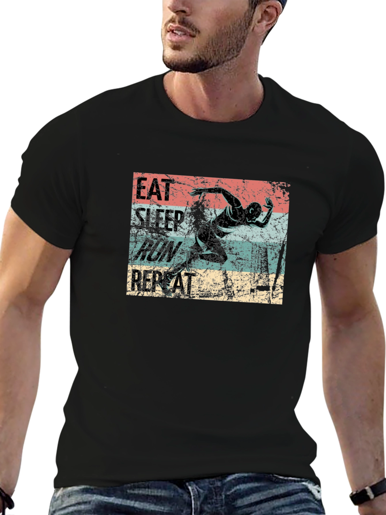 Eat Sleep Run Repeat Graphic T-Shirt