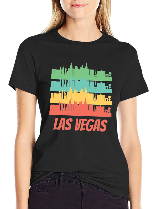 Las Vegas Skyline Retro Graphic T-Shirt