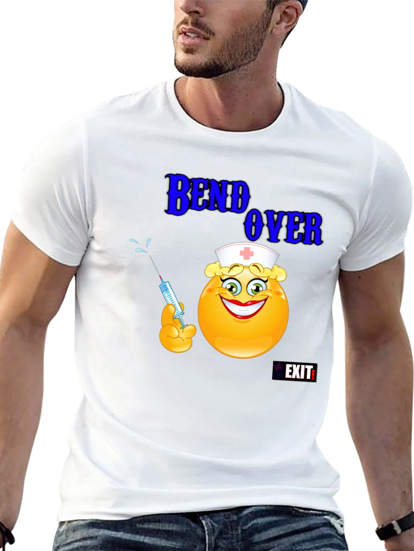 Nurse Emoji Graphic T-Shirt - Bend Over