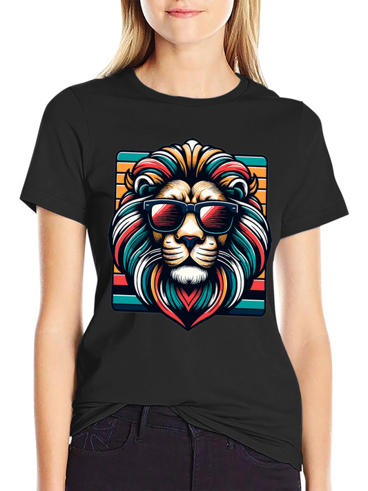 Cool Lion Graphic Tee - Trendy Animal Design