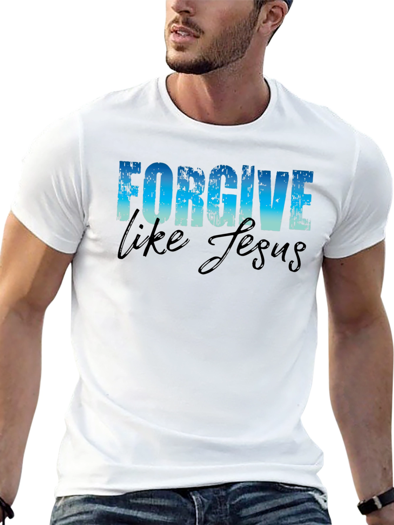 Forgive Like Jesus Black Graphic T-Shirt