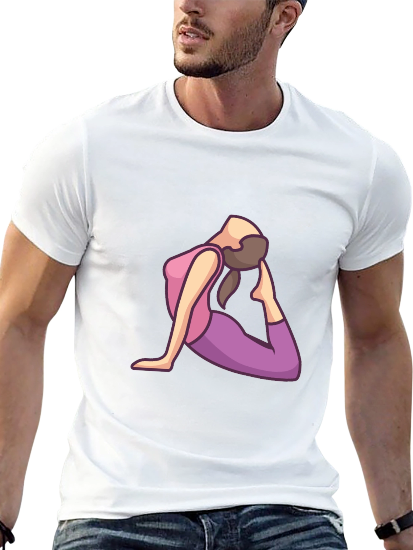 Yoga Pose Graphic Print Mens T-Shirt