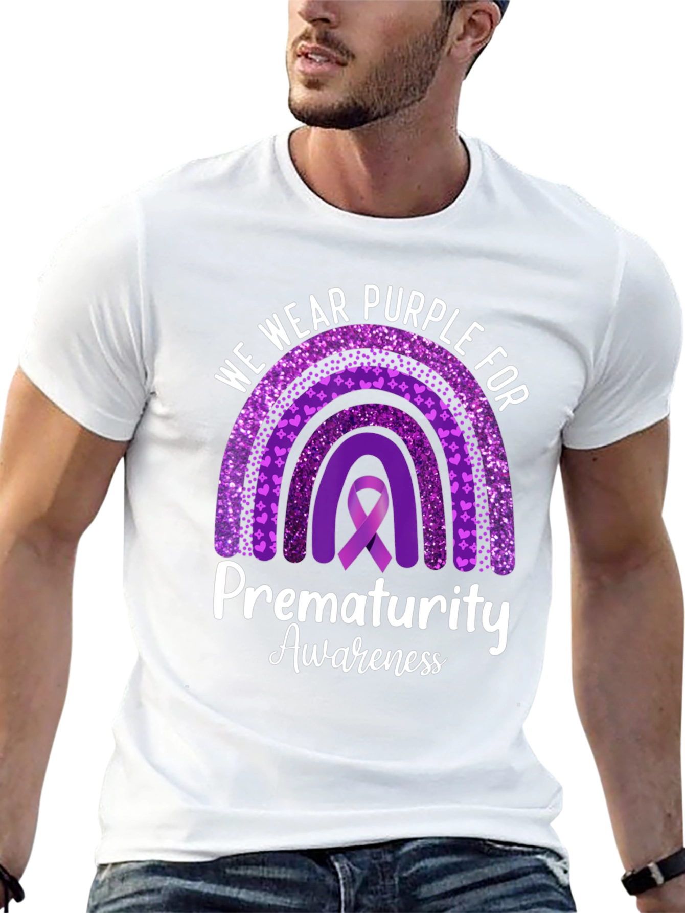 Prematurity Awareness Purple Ribbon T-Shirt