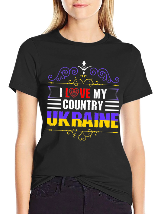 Ukraine Pride T-Shirt - I Love My Country Ukrainian Flag