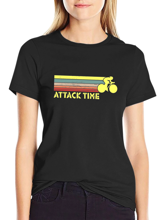 Attack Time Cycling Graphic Tee - Retro Style