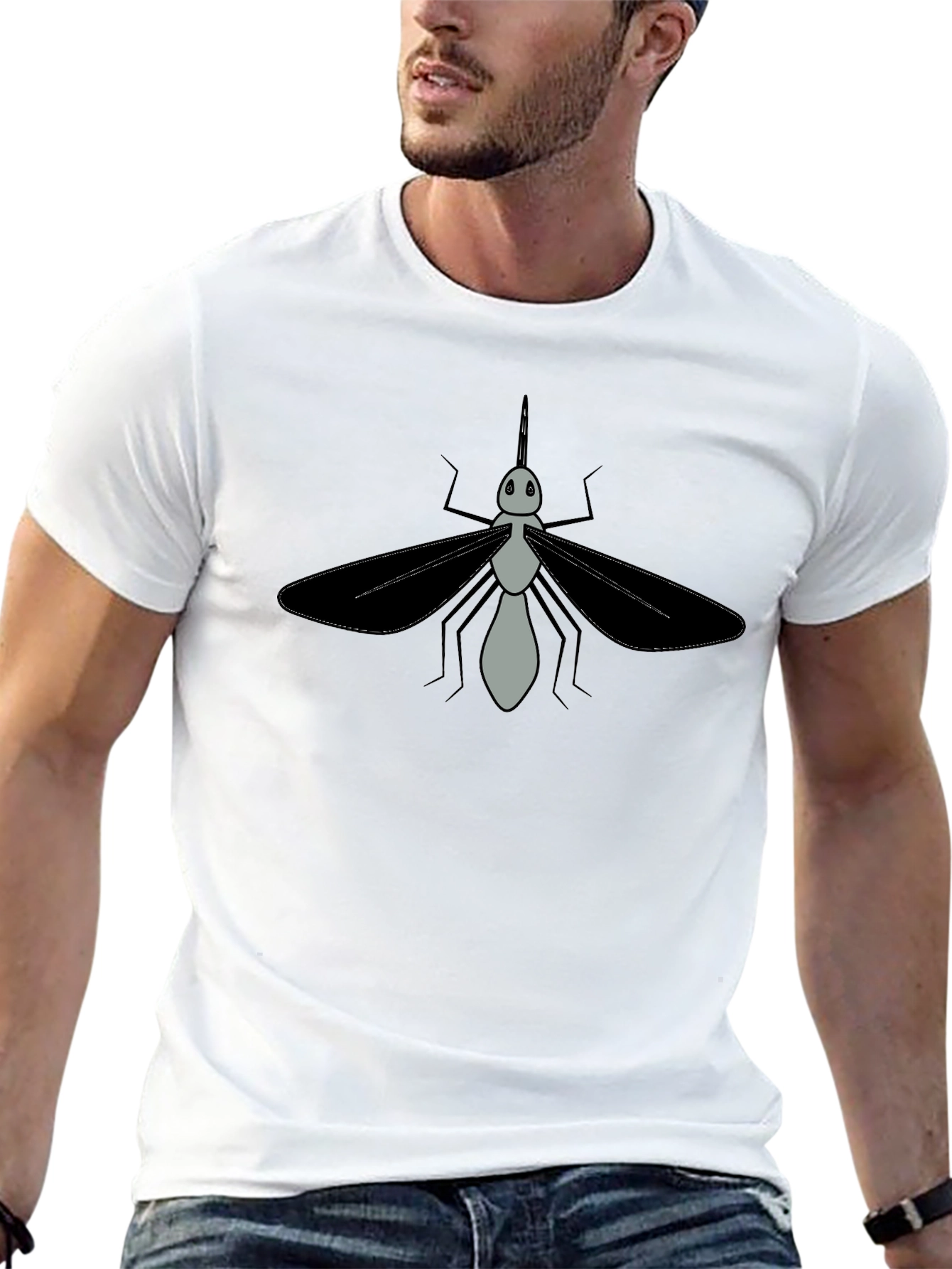 Mosquito Graphic Tee - Black Cotton T-Shirt