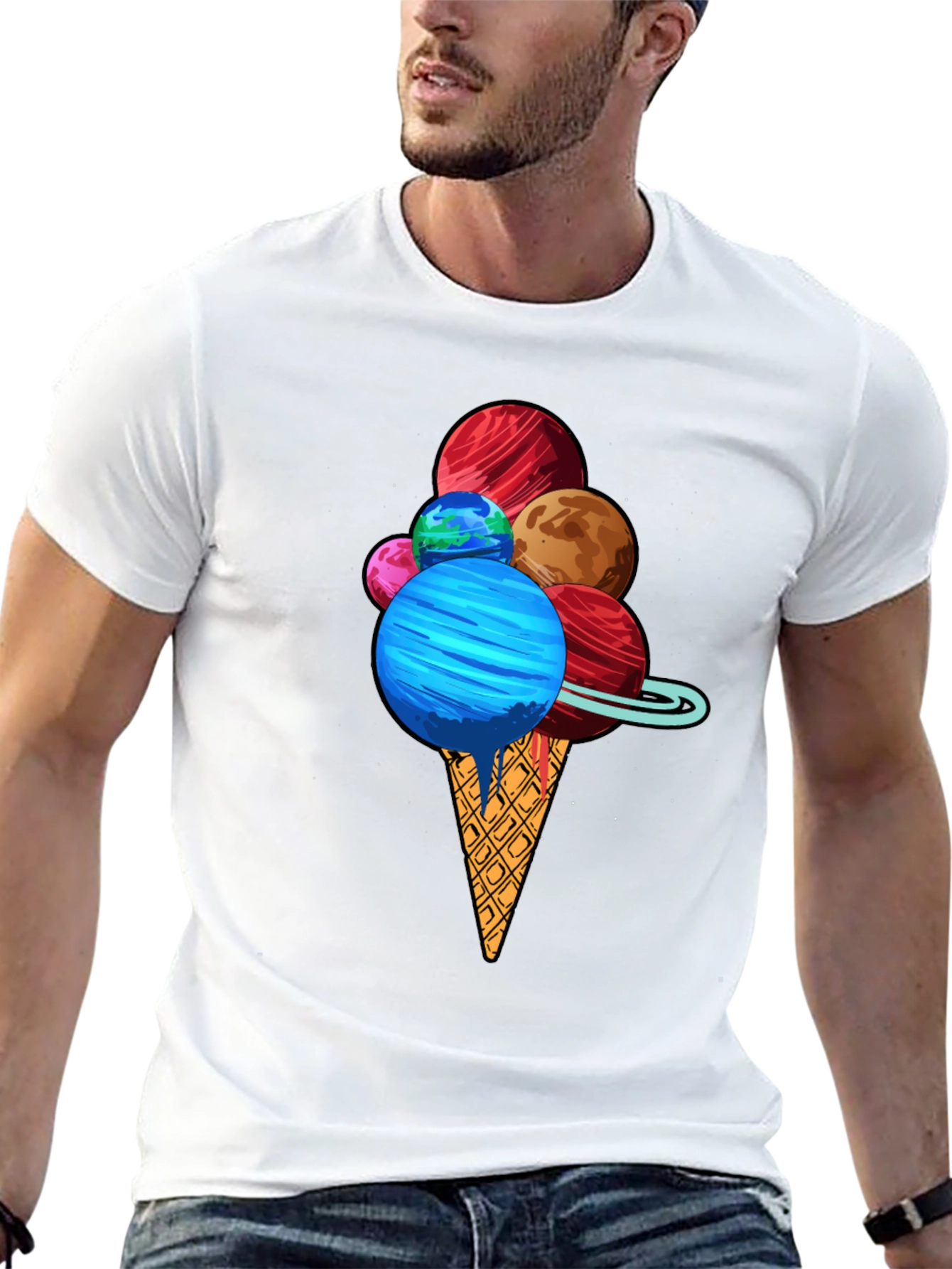 Planetary Ice Cream T-Shirt - Space Dessert Tee