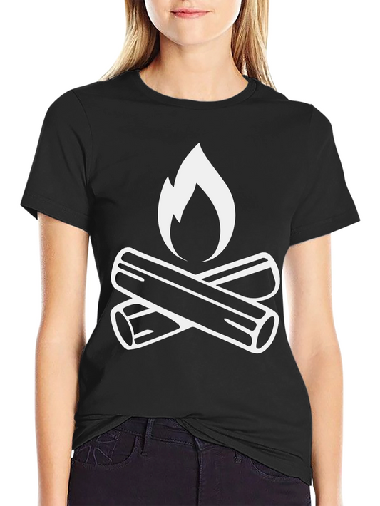 Campfire Graphic Tee - Black Cotton T-Shirt