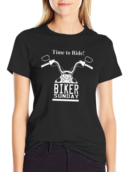 Biker Sunday Black T-Shirt - Time to Ride