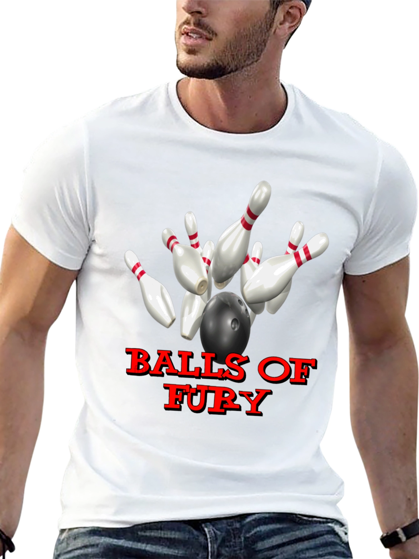 Balls of Fury Bowling T-Shirt - Strike Design