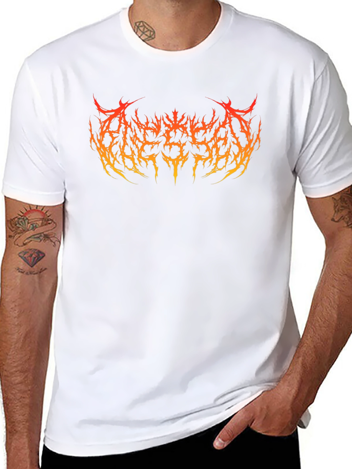 Infernal Metal Band T-Shirt - Fiery Logo