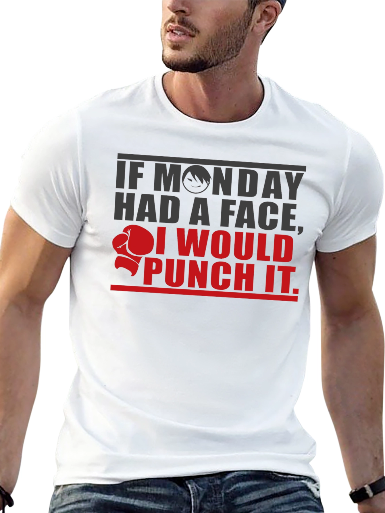 Monday Face Punch T-Shirt - Funny Graphic Tee