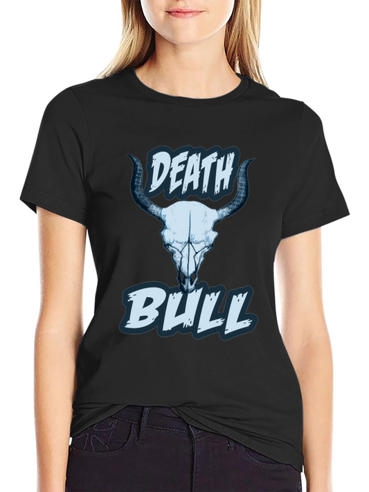 Death Bull Graphic Tee - Black Skull Design
