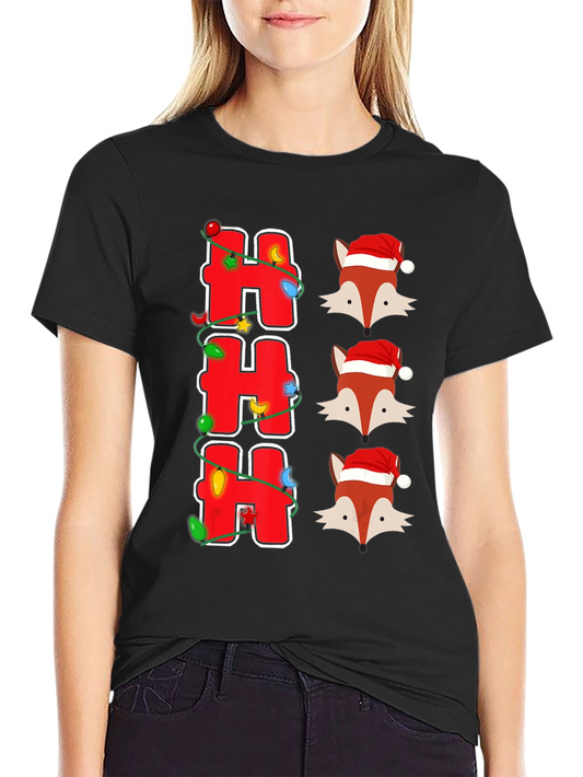 Festive Foxes Ho Ho Ho Christmas T-Shirt