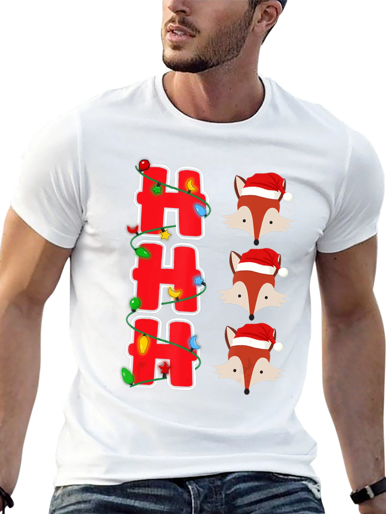 Festive Foxes Ho Ho Ho Christmas T-Shirt
