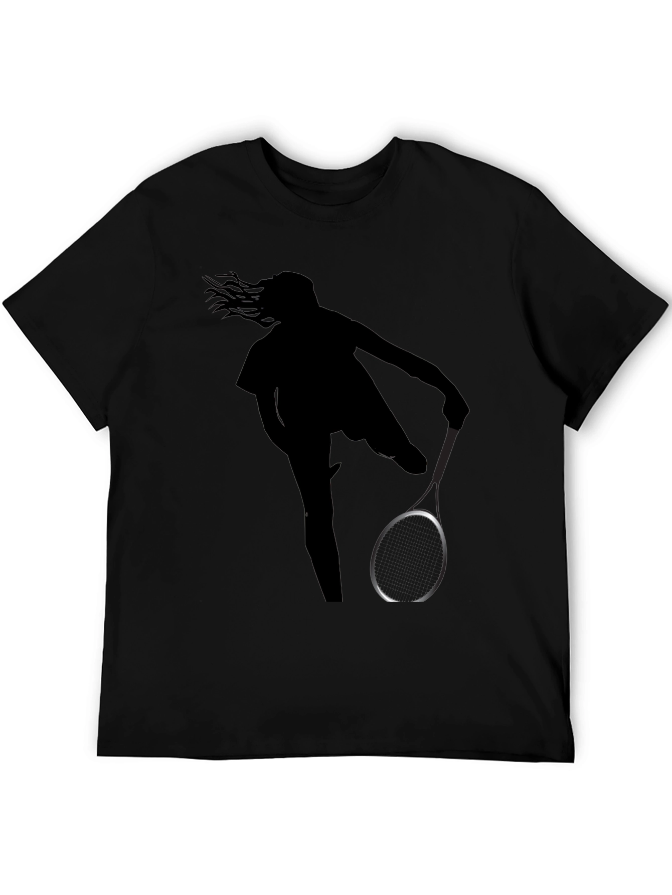 Tennis Player Silhouette Graphic T-Shirt