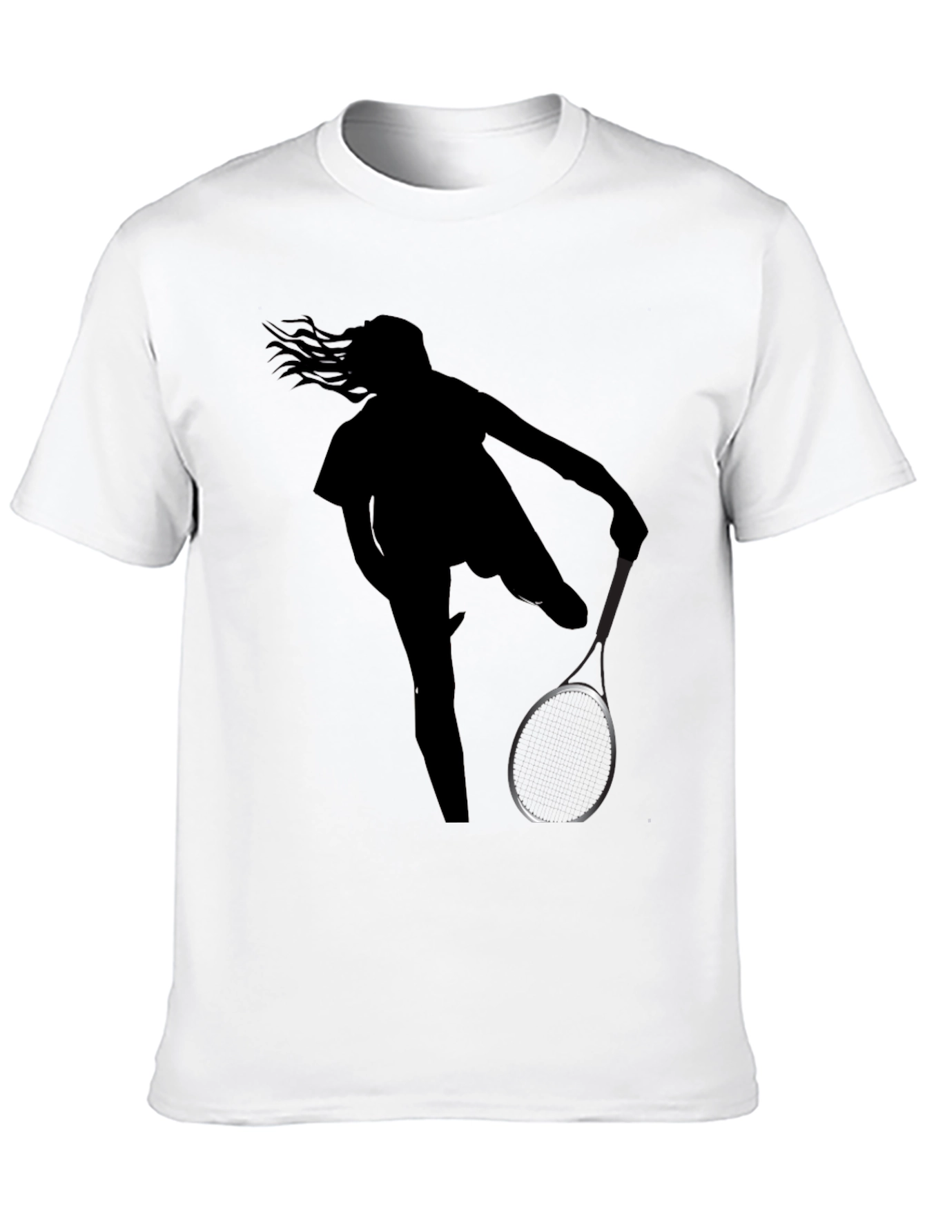 Tennis Player Silhouette Graphic T-Shirt