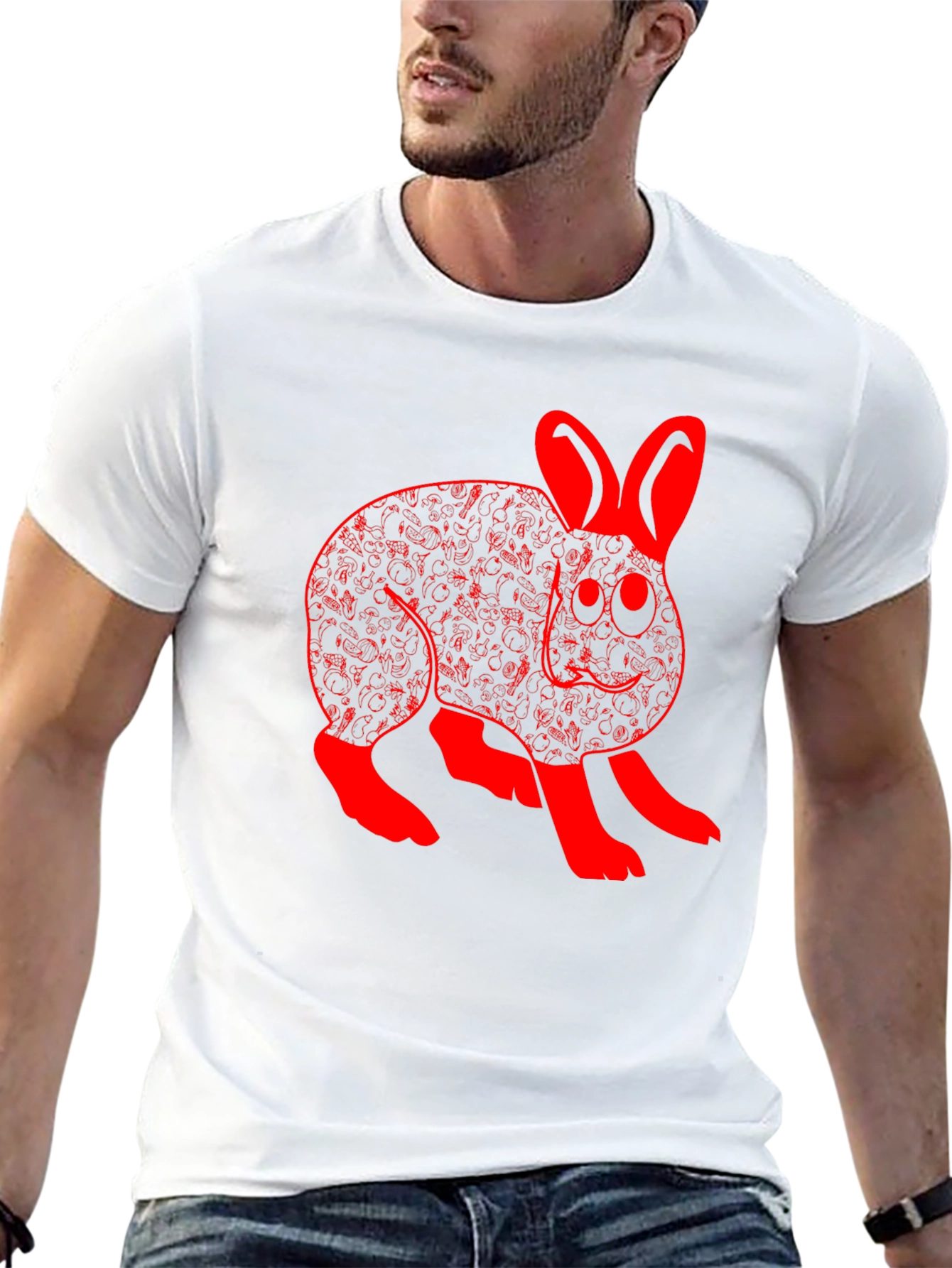 Rabbit Graphic Black T-Shirt