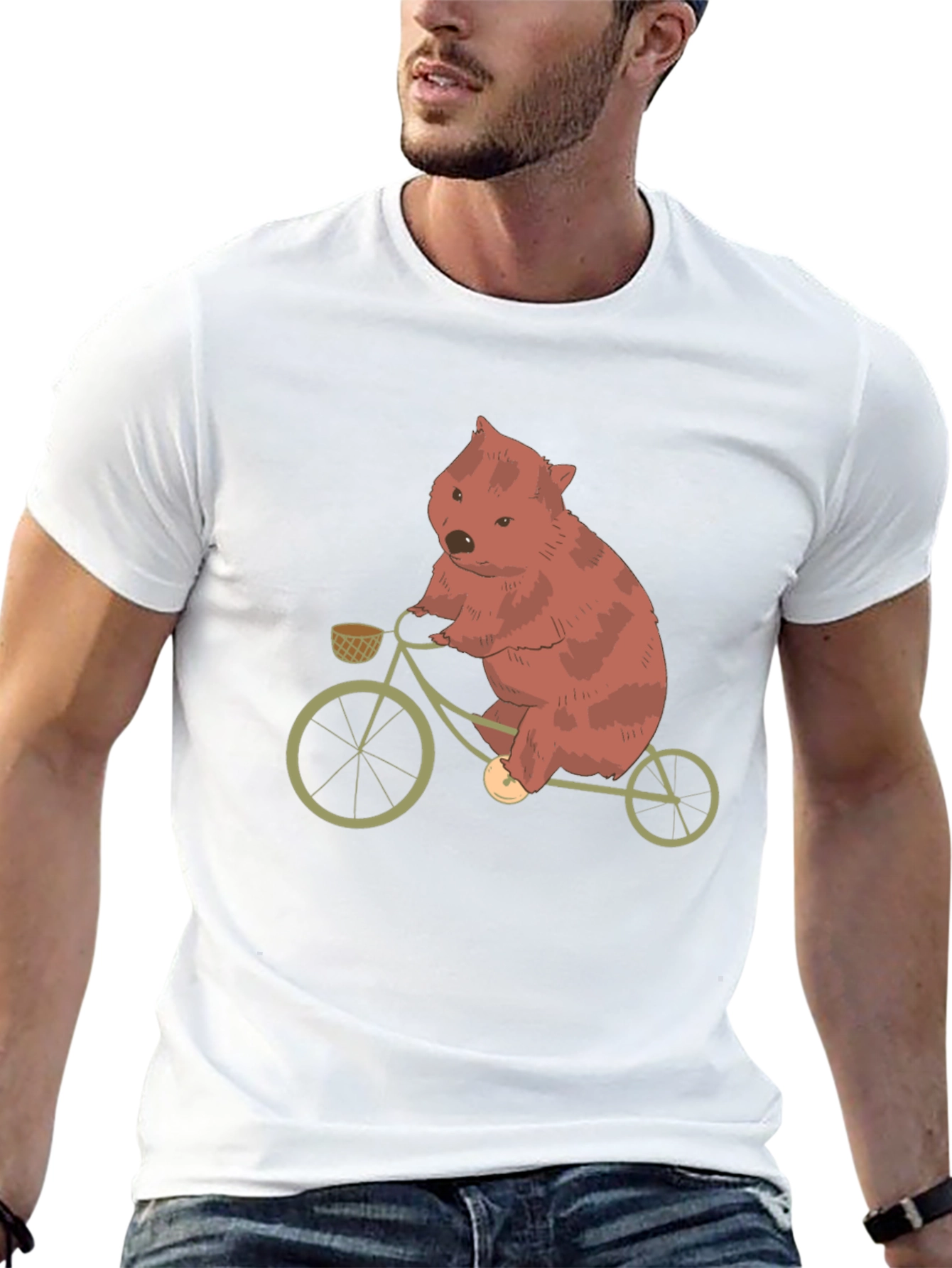 Wombat on Bike Graphic Tee - Black