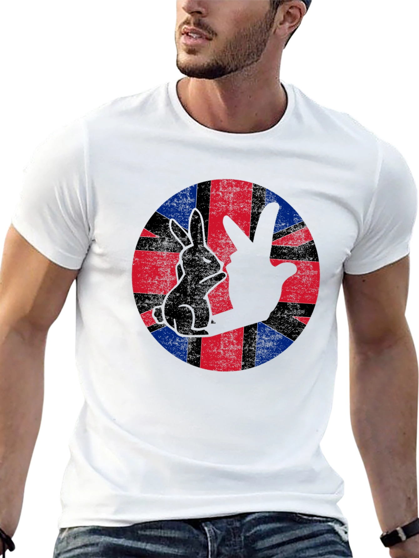 Union Jack Rabbit Hand T-Shirt
