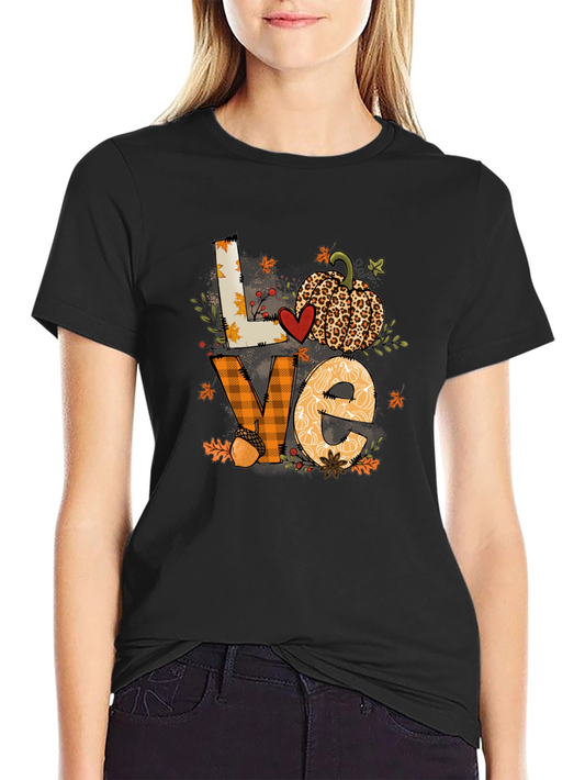 Fall Love Pumpkin Graphic T-Shirt