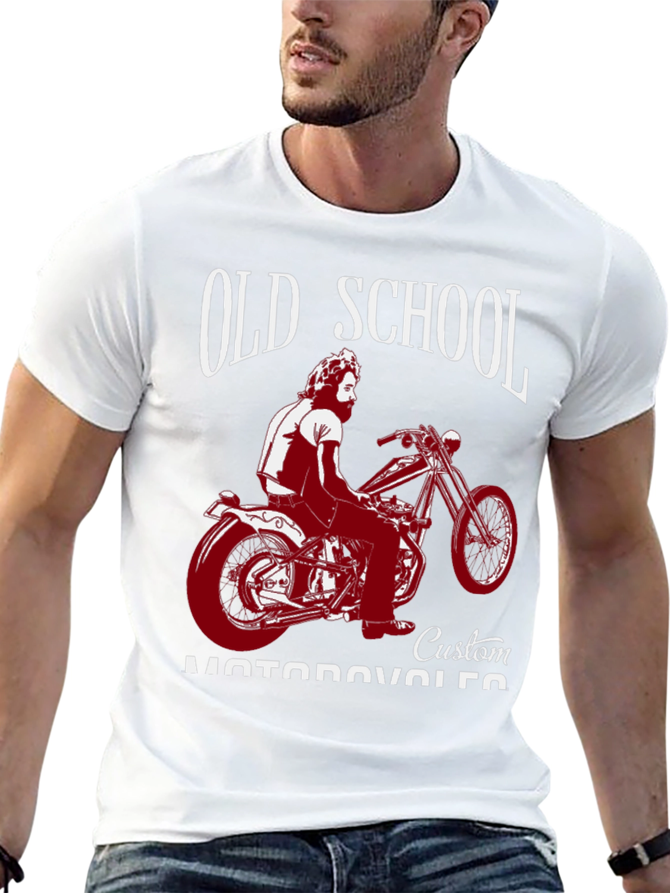 Old School Custom Motorcycle Graphic T-Shirt