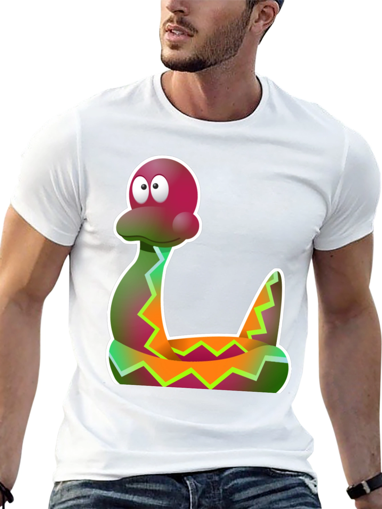 Cartoon Snake Graphic Tee - Funky Style