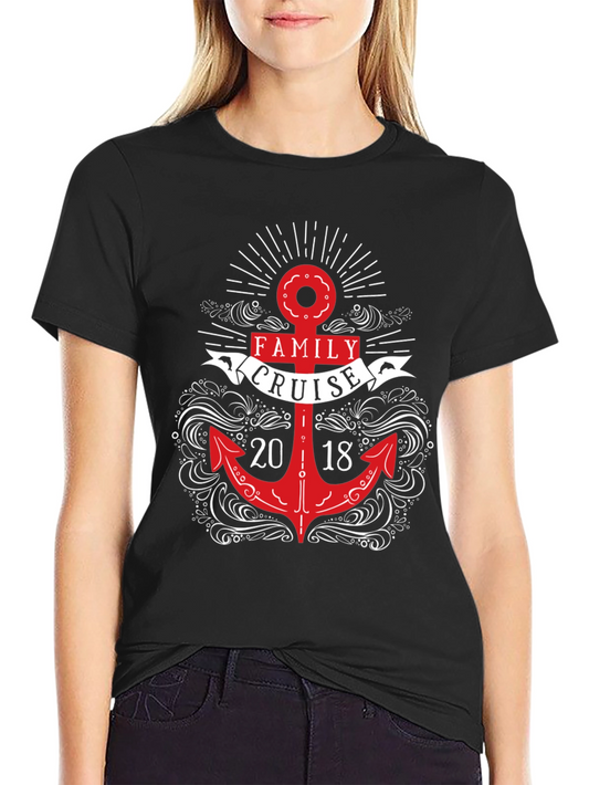 Family Cruise 2018 Anchor Graphic T-Shirt