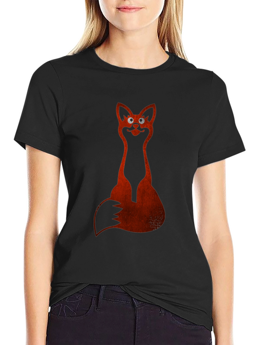 Fox Graphic Tee - Quirky Black T-Shirt for Men
