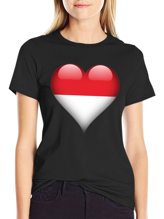 Indonesia Flag Heart T-Shirt - Show Your Love!