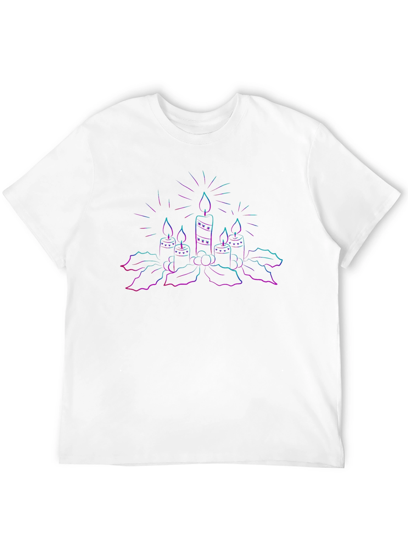 Neon Candles Graphic Tee - Black Cotton T-Shirt