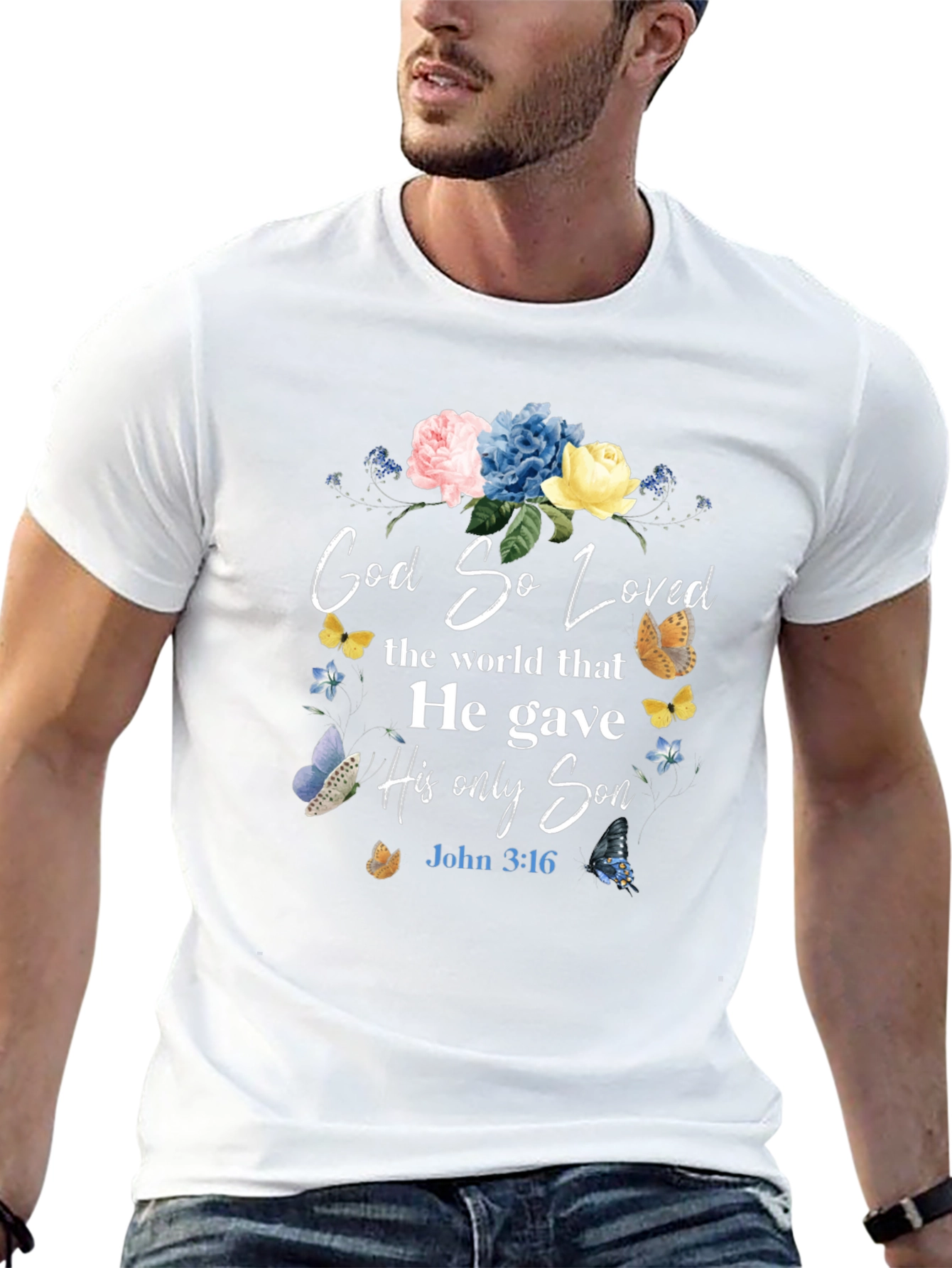God So Loved T-Shirt - Christian Faith Apparel