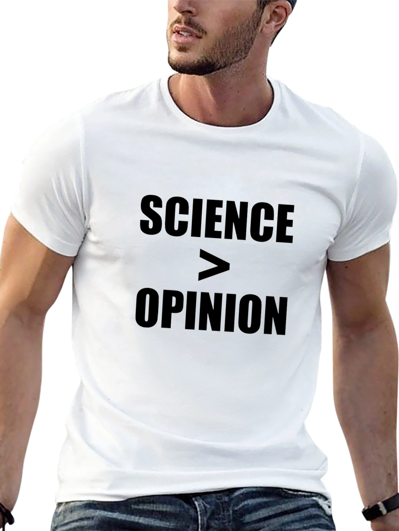Science Over Opinion Black Graphic Tee