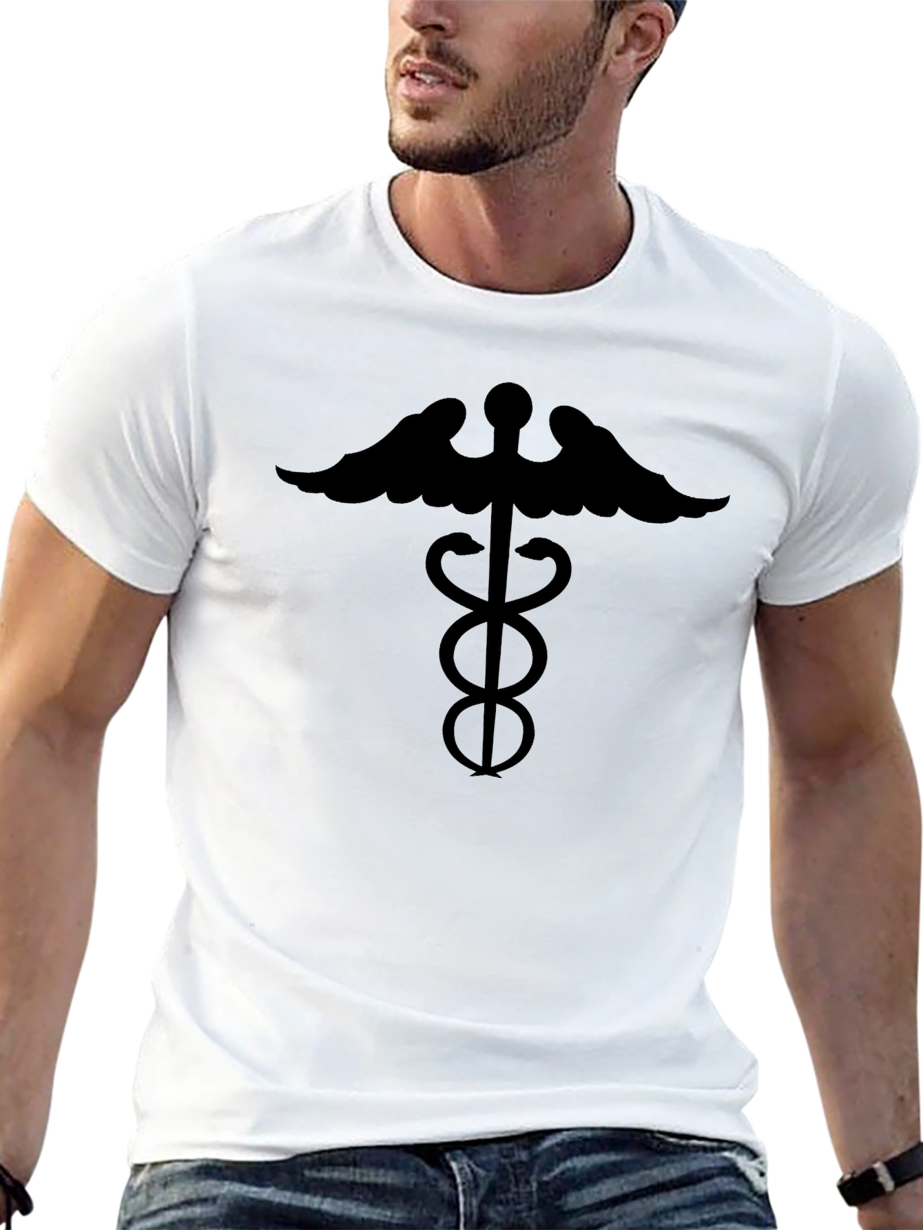 Caduceus Symbol Graphic T-Shirt