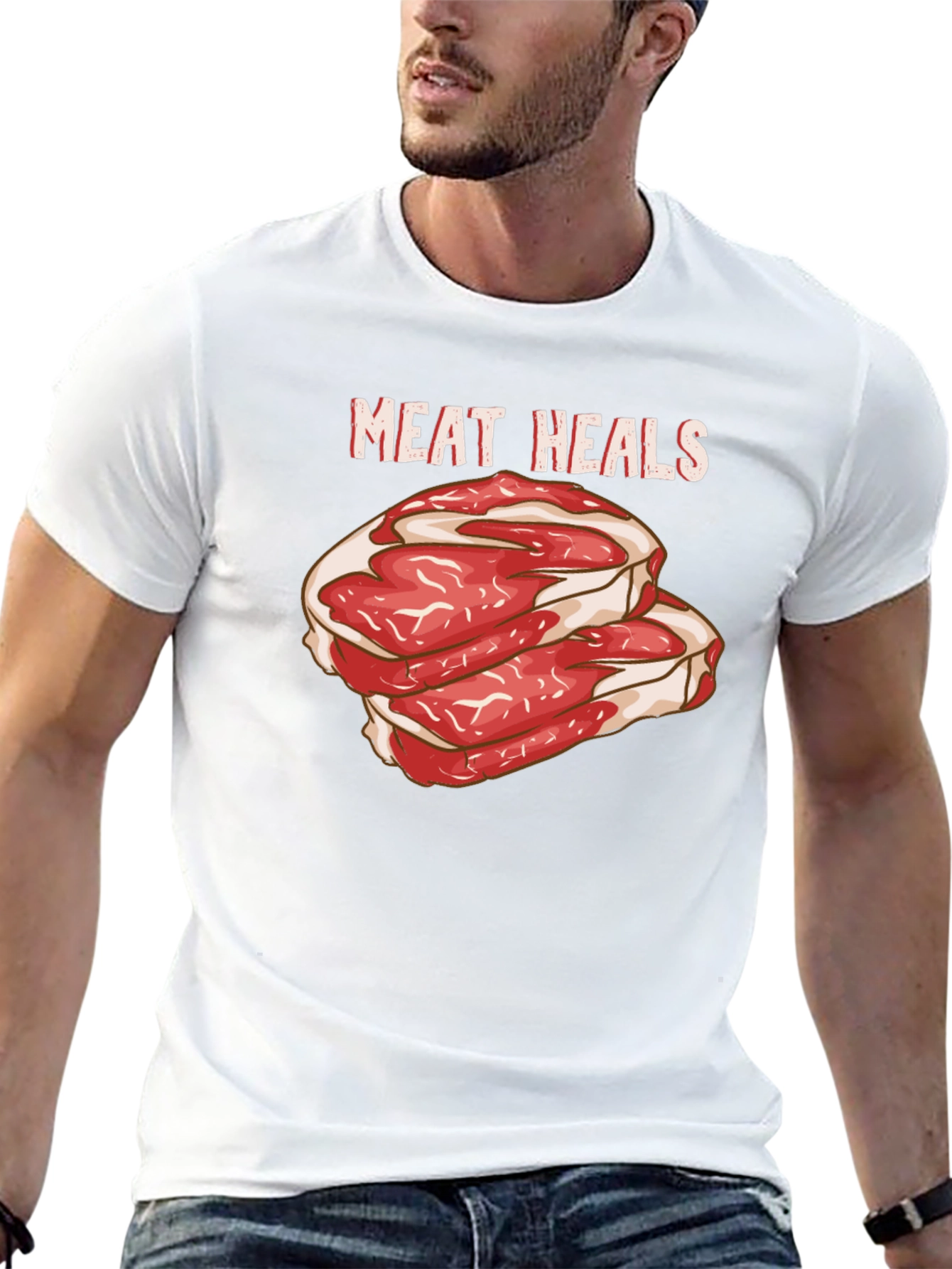 Meat Heals Graphic Black T-Shirt