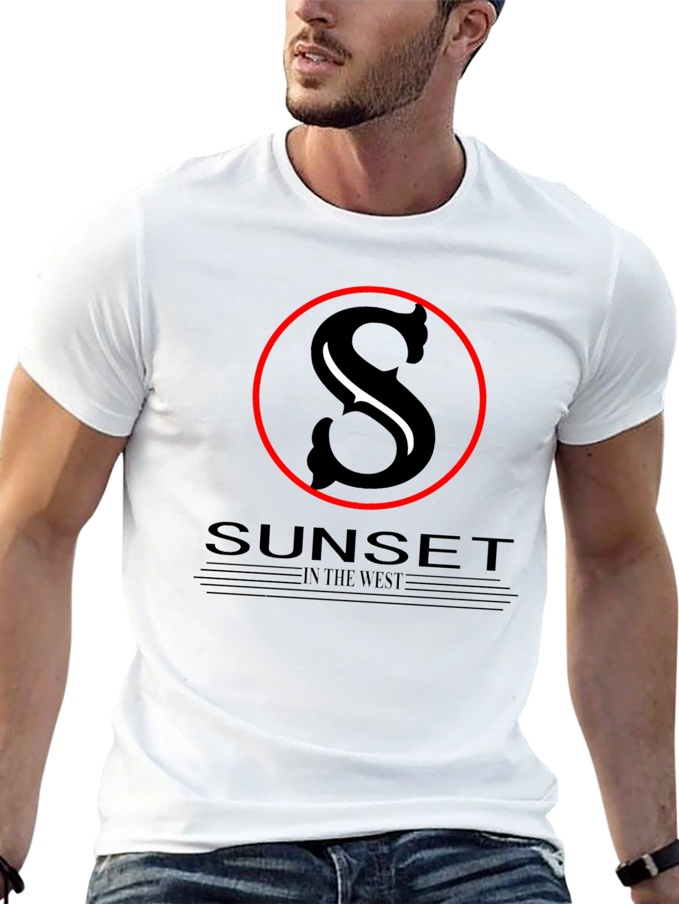 Sunset in the West Black Graphic T-Shirt