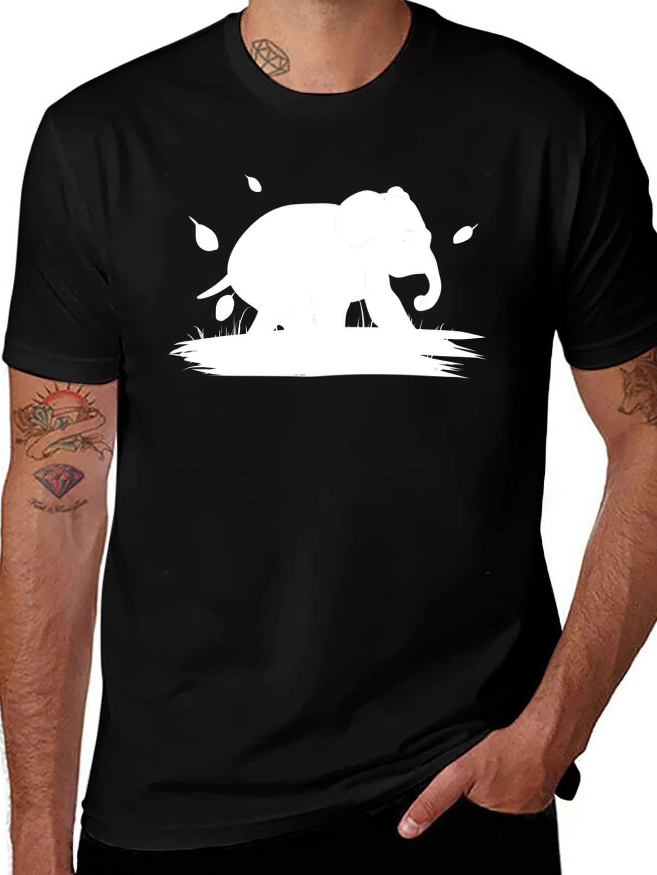 Elephant Graphic Tee - Mens Black T-Shirt