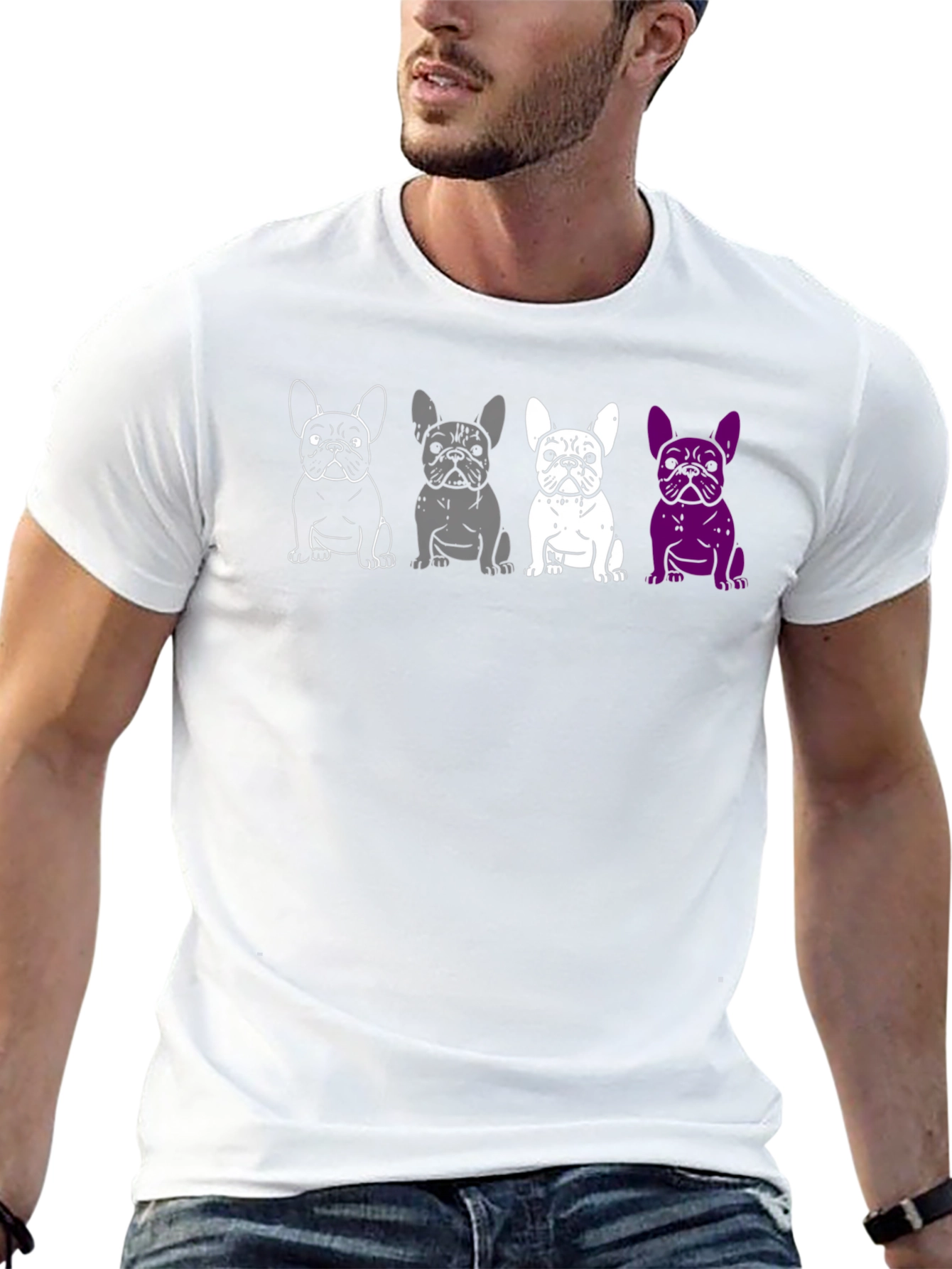 French Bulldog Pride T-Shirt - Acesexual Flag