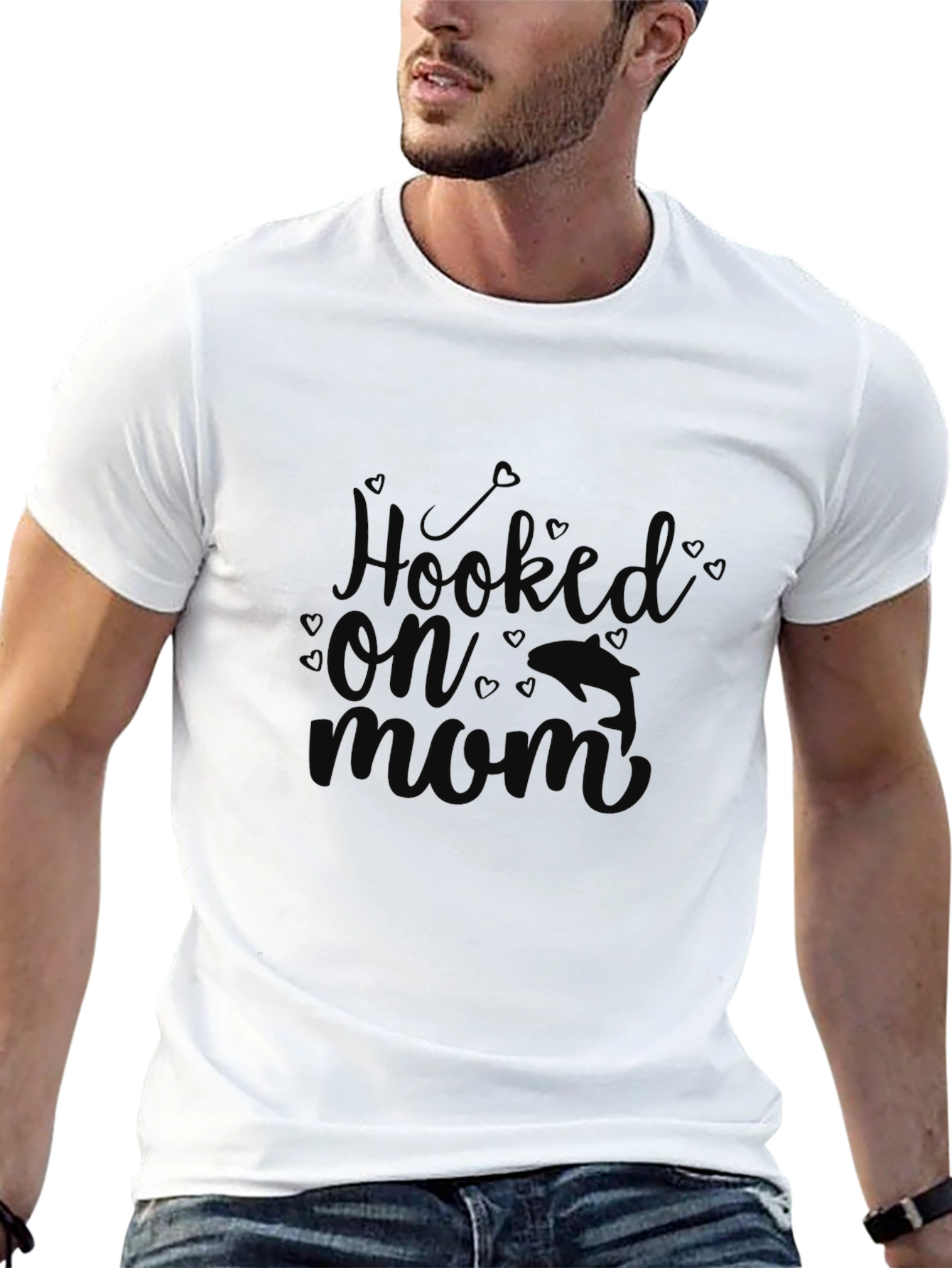 Hooked on Mom Black Graphic Tee