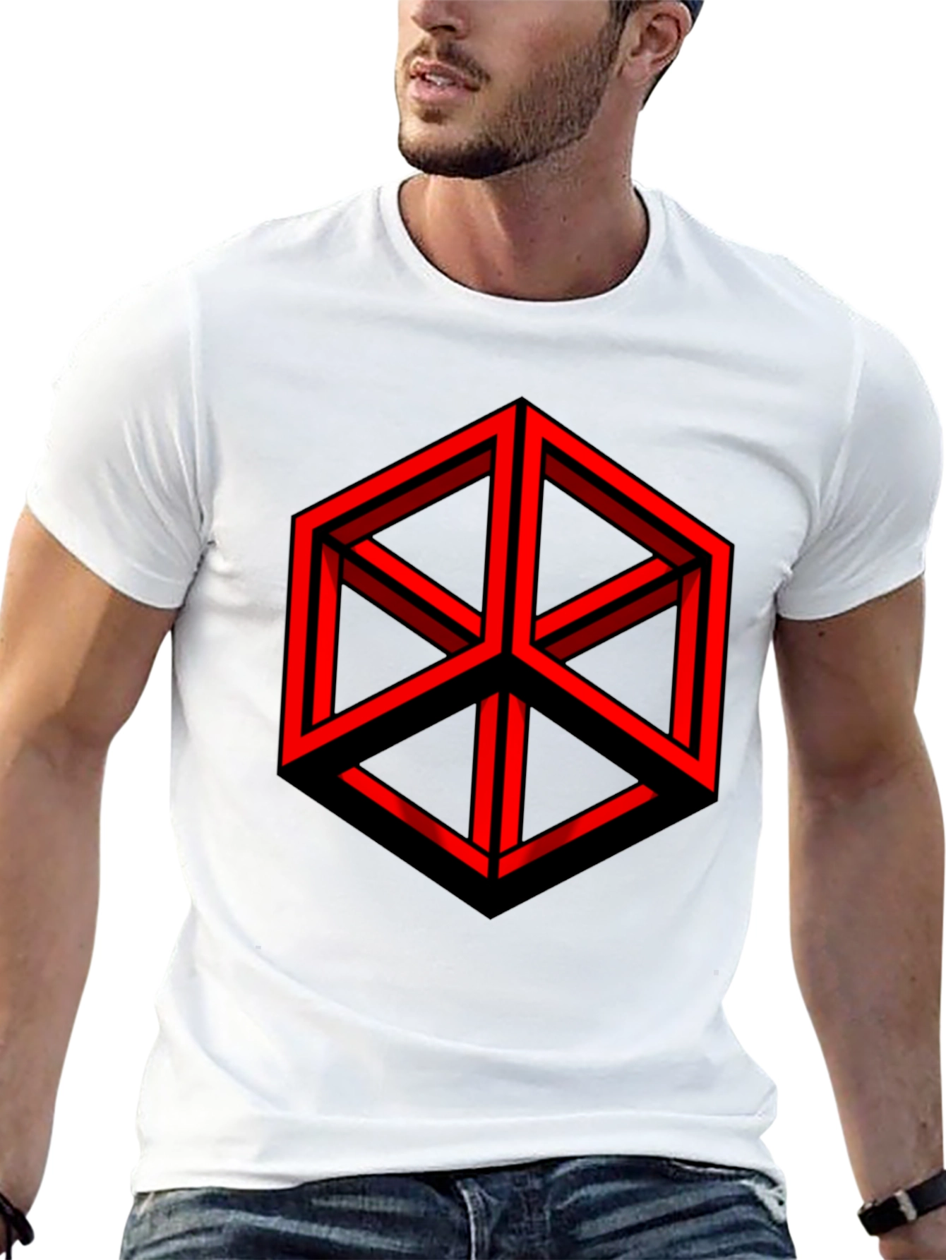 Impossible Cube Graphic Tee - Mens Black T-Shirt
