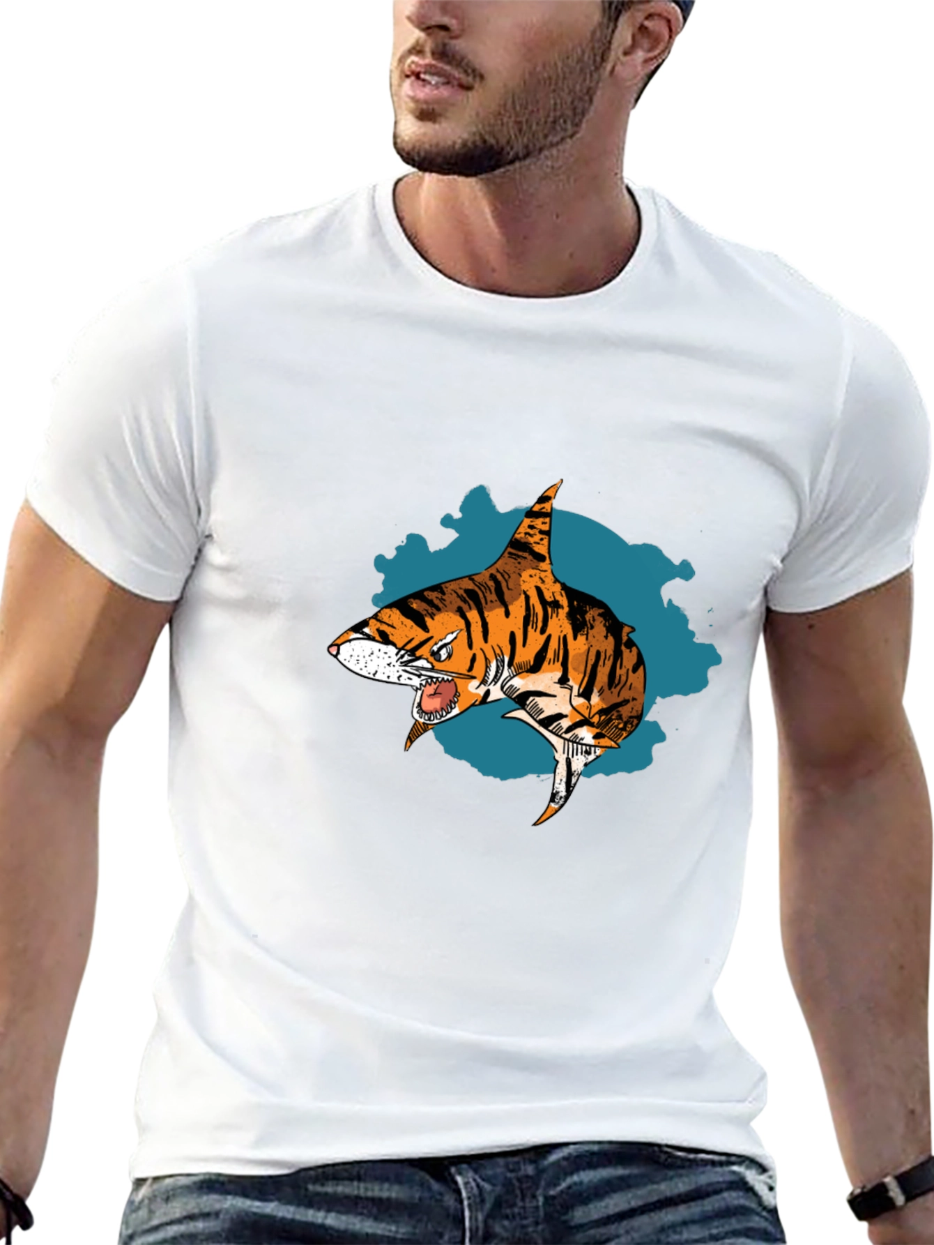 Tiger Shark Graphic Tee - Unique Animal Print